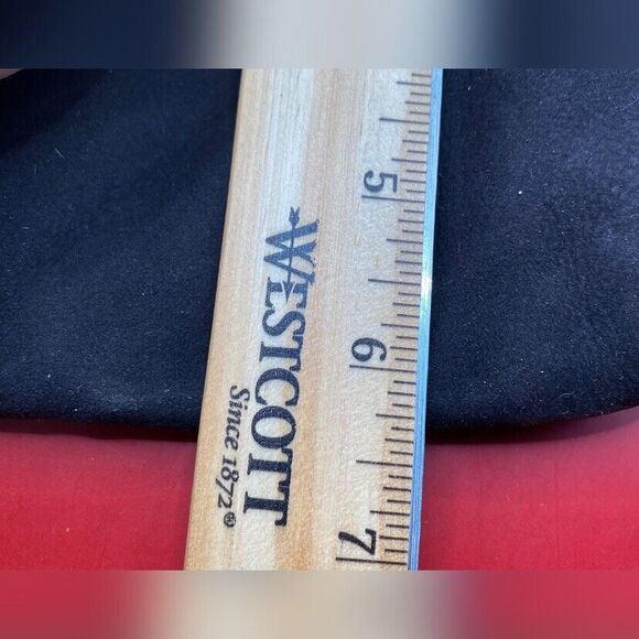 Tosoni Black Velvet Purse Evening Bag Silver Rhinestone Clasp 9x6” - Picture 5 of 5